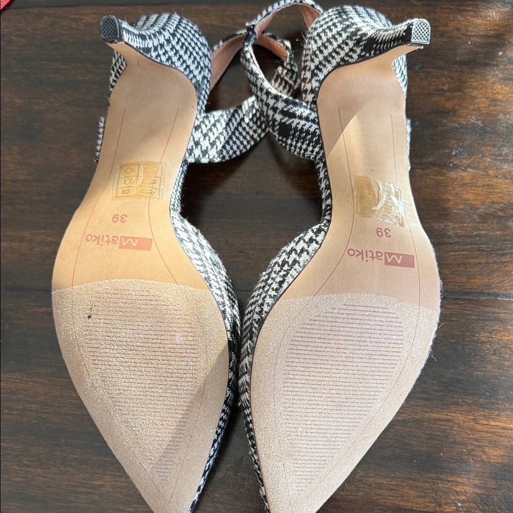 Anthropologie/Matiko Darla Plaid Slingback Heels, Sz US 8.5 / EU 39, NWOT - Picture 5 of 6